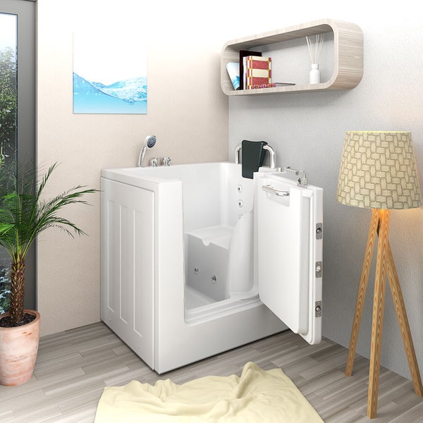 Sitzwanne Whirlpool Badewanne mit Tür S02WP-C-R 100x78cm