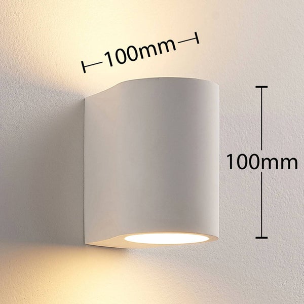 Lindby Wandleuchte, Wandlampe Innen Jannes (Modern) in Weiß aus Gips/Ton (1 flammig G9) - Wandstrahler Wandbeleuchtung Schlafzimmer / Wohnzimmer Wohnzimmerleuchte