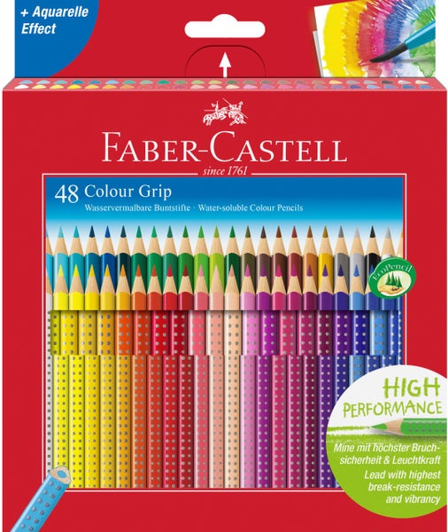 Faber-Castell Buntstifte Colour Grip 48er Set Wasservermalbare Buntstifte