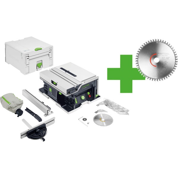 Festool Tischkreissäge CSC SYS 50 Set mit Zubehör und Sägeblatt