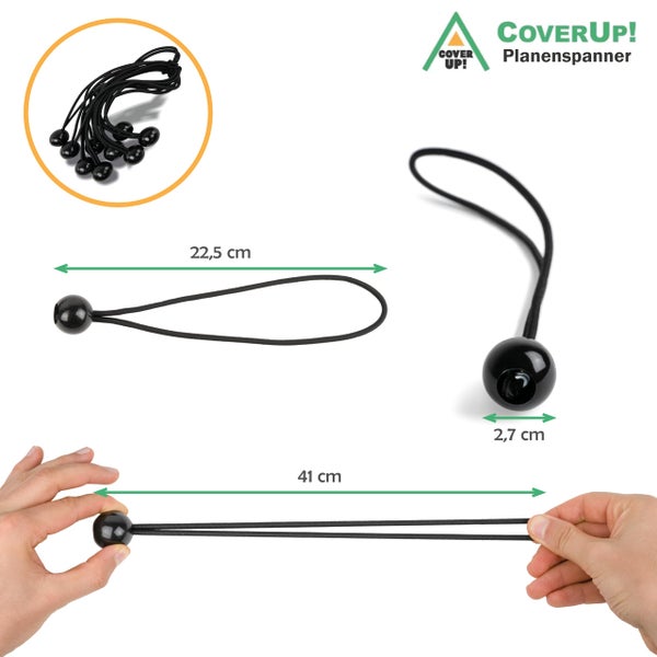 CoverUp! (2x3 m) Gewebeplane - Farbe: Grün, 200g/m² - Beständigkeit durch verstärkte Gummiecken & rostfreie Ösen - Abdeckplane bietet UV-Schutz - Plane inkl. 10 Planenspanner
