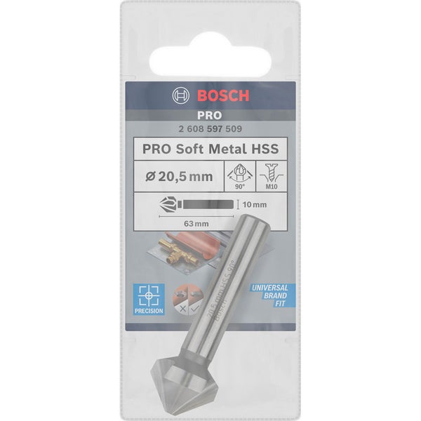 Bosch PRO Soft Metal HSS Kegelsenker 20,5 x 63 mm M10 - 2608597509