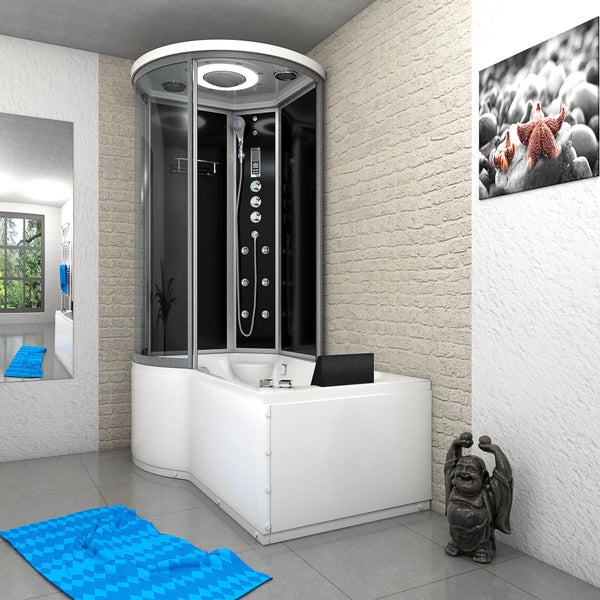 Whirlpool Wanne Duschkabine sw K55-R33-WP 100x170