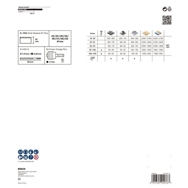 Bosch PRO Multi Material PC Plus Lochsägen-Set 11-tlg. - 2608594432