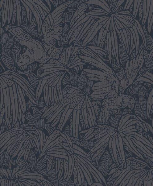 Borastapeter Tapete Blätter Graublau - 53 cm x 10.05 m - 660976