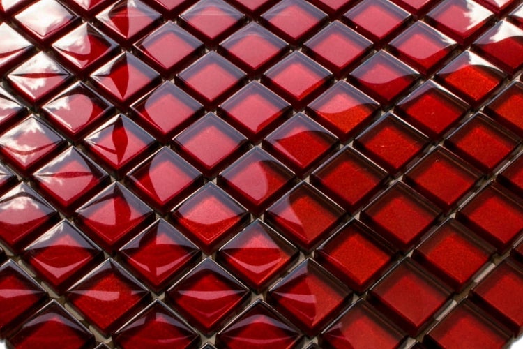 Glasmosaik auf Netz für Bad und Küche 30cm x 30cm  - Pomerol wine