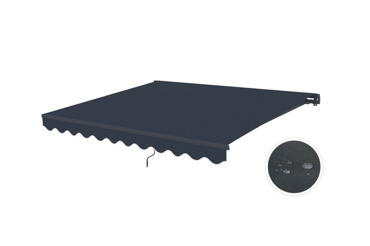 Monoblock-Markise VECCHIO Grau 3m x 2,5m - Premium-Canvas 320 g/m²