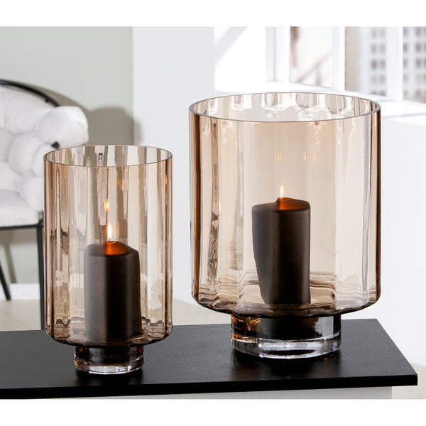 Windlicht GILDE Dekoration Höhe 30cm braun Glas