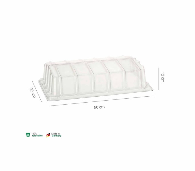 Romberg Abdeckhaube 50x32x12 cm - Ideales Gewächshaus Klima für Pflanzenanbau und Sämlinge