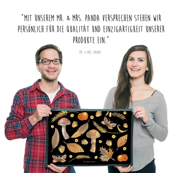 Mr. & Mrs. Panda 50 x 75 cm Fußmatte Herbst - Schwarz