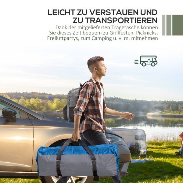 Outsunny Event Shelter 3,5 x 3,5m Pavillon mit Haken Tür Wasserabweisend winterfest Gartenpavillon Partyzelt Sonnenschutz für Camping, Garten Festivals Grün