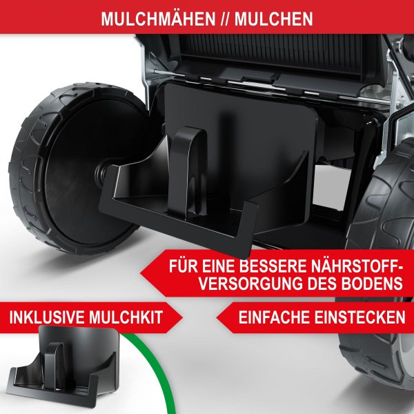 Mulchkit für Rasenmäher zum Mulchmähen für verbesserte Nährstoffversorgung des Bodens durch einfaches Einstecken.