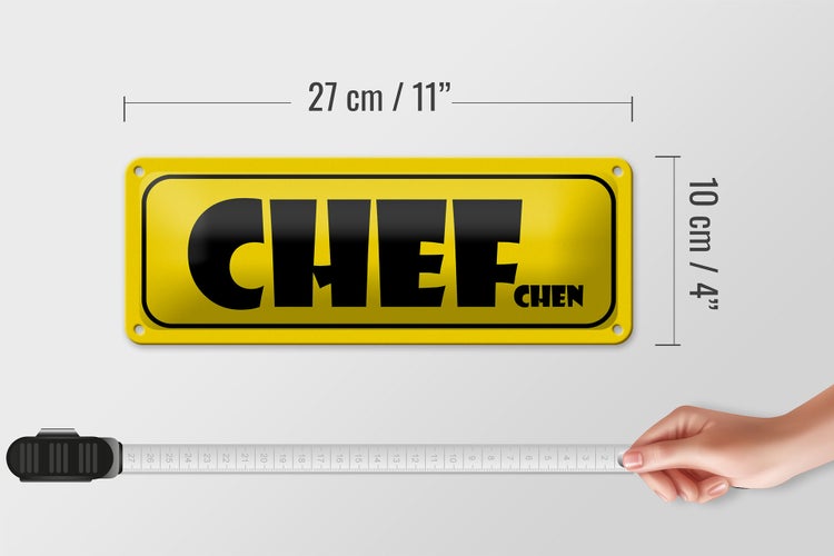 Blechschild Spruch 27x10cm Chef Chefchen Arbeit Dekoration
