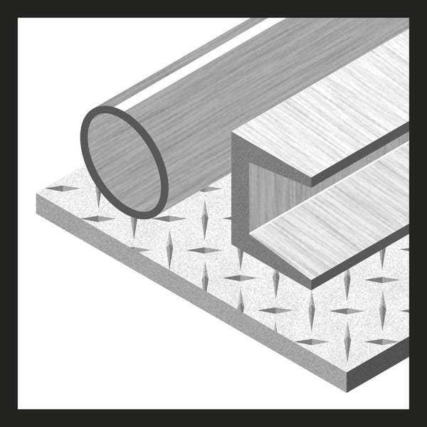 Abbildung von Metallprofilen auf einer Tränenblechplatte