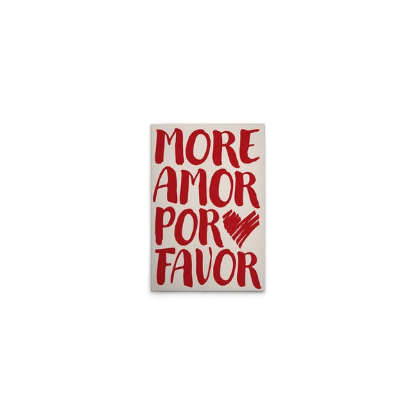 Dekoratives Schild mit dem Schriftzug 'More Amor Por Favor'