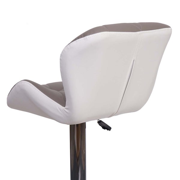 Barhocker mit Kunstlederbezug und verstellbarer Höhe.