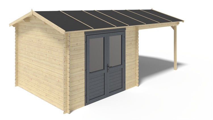 Gartenhaus, Gerätehaus 17,40m2 - 5,79x3m - 28mm