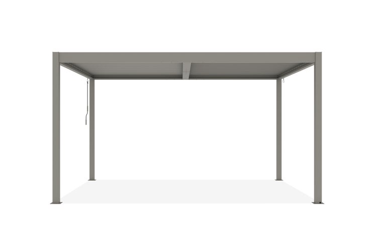 Pergola bioklimatisch aus Aluminium PIANA 388 x 298 x 218 cm selbsttragende - mit isolierten  verstellbares Lamellendach, taupefarbenem