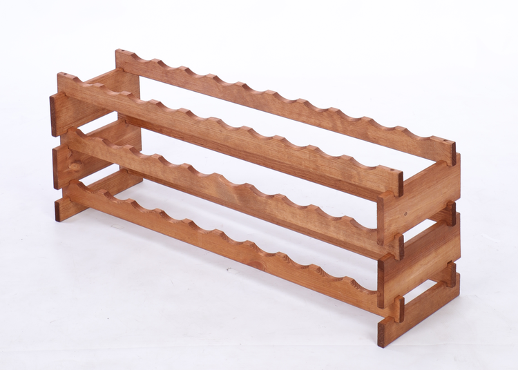 Weinregal VINOTECA FLEX PRO HxBxT 37x103x28cm 30 Flaschen auf 3 Ebene Massives Kiefernholz Braun geölt