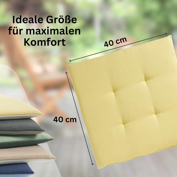 2er-Set Sitzkissen outdoor DOVE CHAIRPAD Gelb 40 x 40 cm