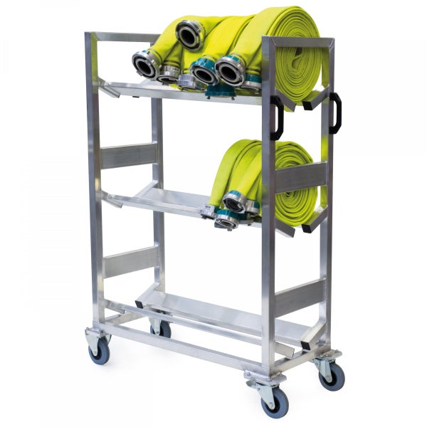 Feuerwehrschläuche auf einem Schlauchwagen