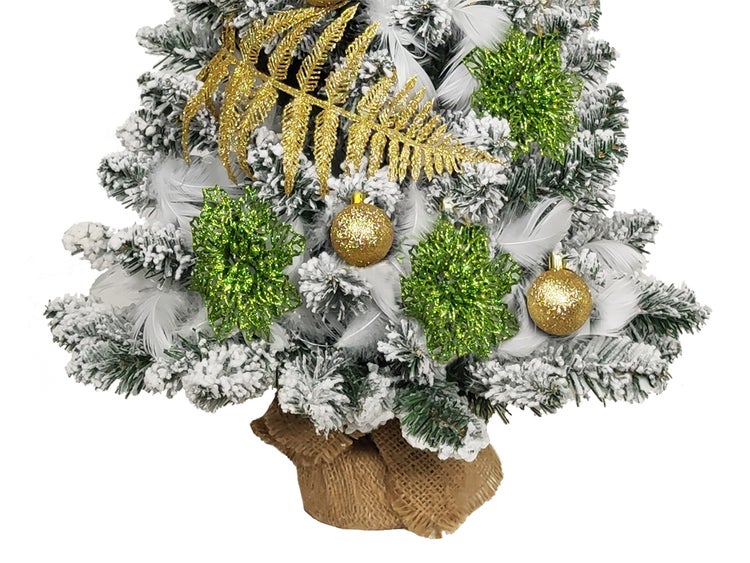Geschmückter künstlicher Weihnachtsbaum HARMONIC CHAMPAGNE 60 cm mit LED-BELEUCHTUNG IM TOPF