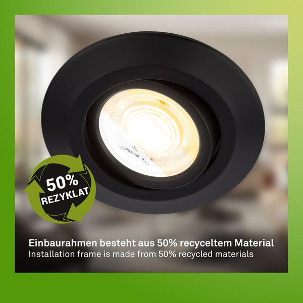 6er Set LED Einbaustrahler 230V LED Einbauleuchten Spots schwenkbar CTS Ra90