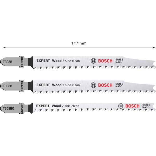 Bosch Expert Wood 2-side clean Stichsägeblatt-Set 3tlg. T308B/BO - 2608900559