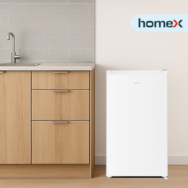 homeX Gefrierschrank Tiefkühlschrank klein 60L Nutzinhalt 4-Sterne Gefrieren Freezer kompakt freistehend weiß