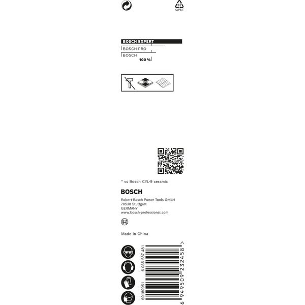 Bosch Logo. Informationen zu Sicherheitsvorkehrungen und Produktdetails.