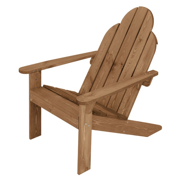 ECD Germany Adirondack-Stuhl aus Tannenholz Massiv, 92,5x70x89 cm, Braun, Gartenstuhl mit Rückenlehne & Armlehnen, Holzstuhl ergonomisch, Wetterfeste Gartensessel, Relaxstuhl für Balkon Garten Strand