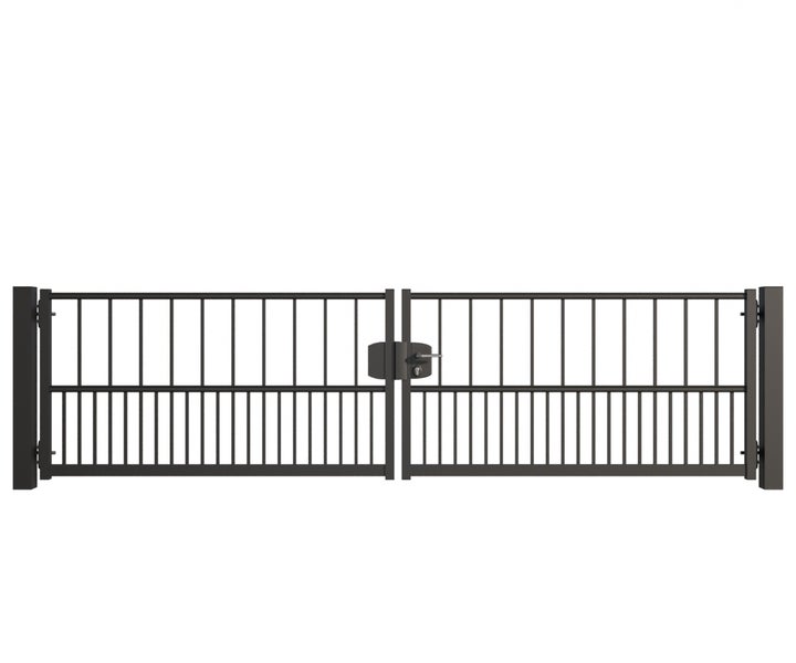 Doppeltor aus Metall für den Gartenzaun