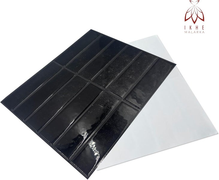 3D Wandpaneel aus Kunststoff in Steinoptik Schwarz – selbstklebend, wasserdicht, 23 × 29 cm (0,065 m²) – Modell YJC0262