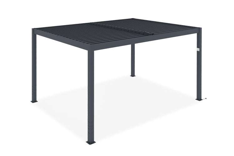 Pergola bioklimatisch aus grauem Aluminium SANTA 4x3m - elektrisch verstellbares Lamellendach