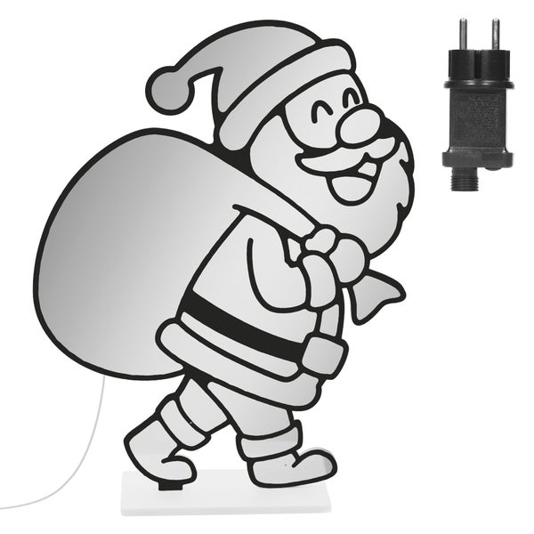 Weihnachtsfigur Weihnachtsmann als Leuchtdekoration für den Innen und Außenbereich mit Netzkabel und Stecker