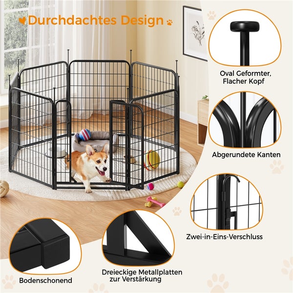 Hundelaufstall aus Metall mit Tür und Sicherheitsverschluss