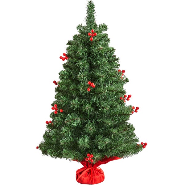 Yaheetech 90cm Weihnachtsbaum mit LED-Lichter , Grün
