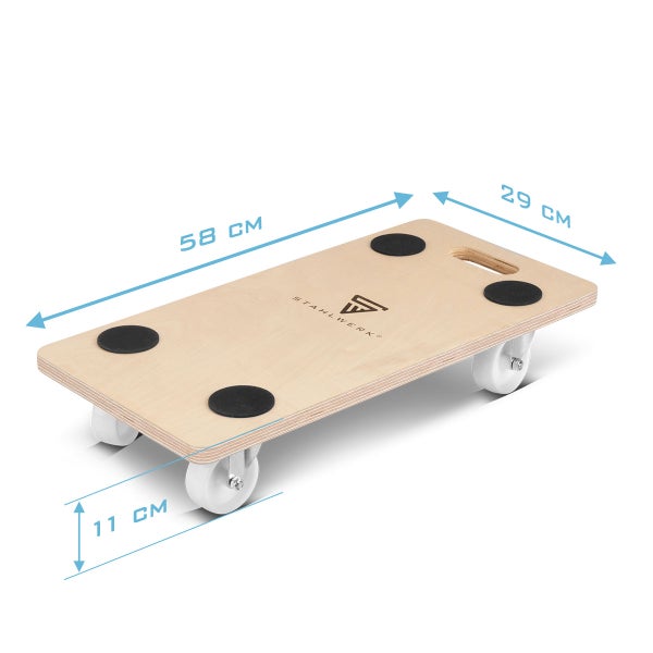 STAHLWERK Rollwagen 2er Set bis 250 kg 58 x 29 cm Rollbrett Transportroller