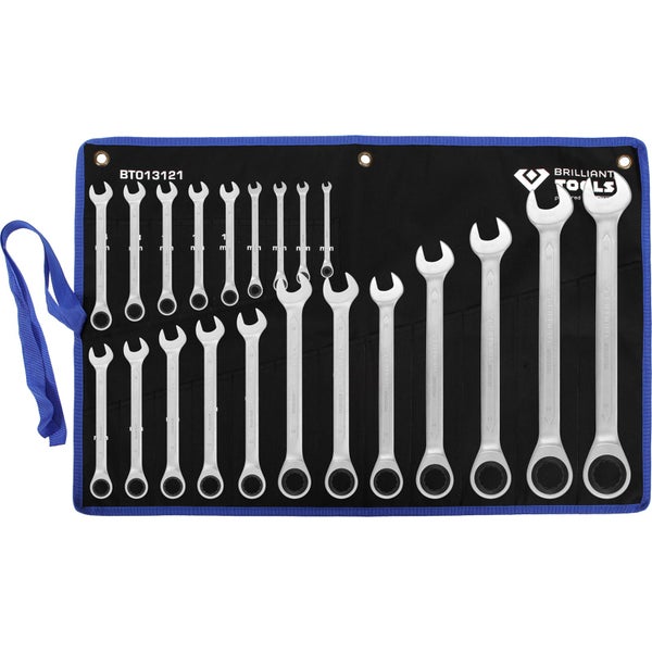 Brilliant Tools Ringmaulschlüssel Satz in einer Rolltasche