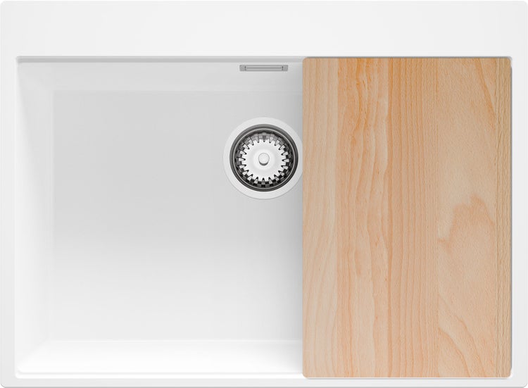 Spülbecken aus Silgranit mit Schneidebrett