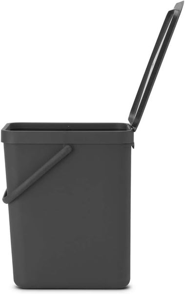 Brabantia Abfallsammler Mit Stay Open Deckel 25 Liter HxBxT 40 x 26,8 x 34,5 cm Kunststoff Dunkelgrau