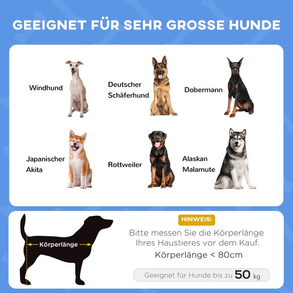 PawHut Erhöhtes Hundebett mit Baldachin, Haustierbett, Hundeliege outdoor mit Dach, Atmungsaktiv, Taftstoff für Camping Dunkelblau 122 x 92 x 108 cm