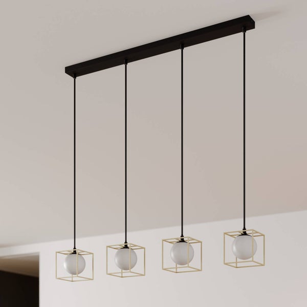 Lindby Pendelleuchte Aloam (Modern) aus Glas (4 flammig, G9) - Hängelampe Esstischlampe Hängeleuchte Wohnzimmerleuchte