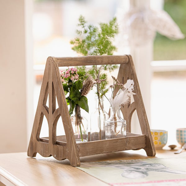 FRANK FLECHTWAREN | Tablett Vintage, HOLZ, 31 x 26 x 31 cm