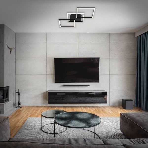 LED Deckenleuchte Dimmbar drehbar 30 W schwarz Metall-Kunststoff Briloner