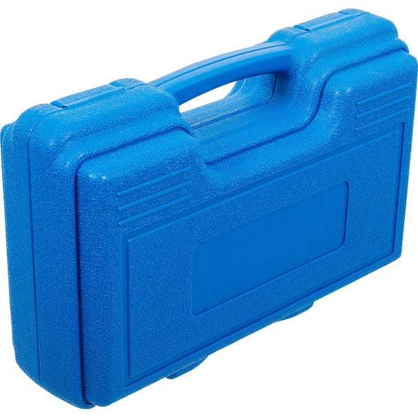 Blaue Werkzeugkiste aus Kunststoff mit Tragegriff