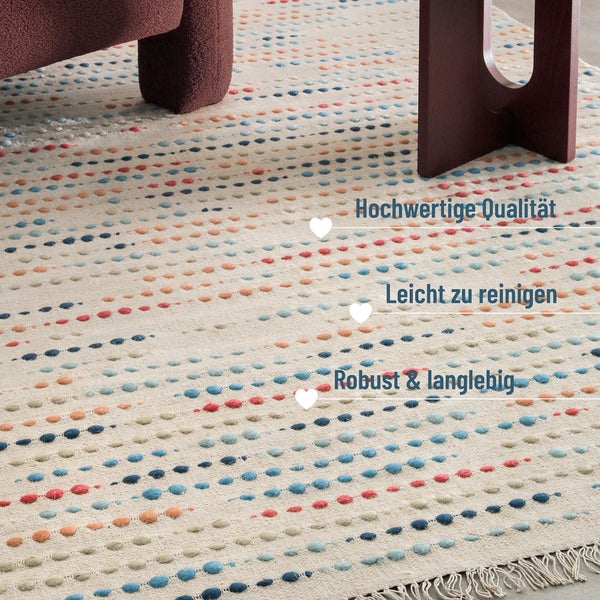 Wollteppich Creme Beige Maddie WECONhome 80x150 cm