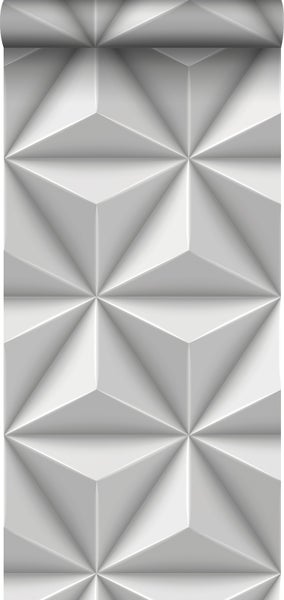 Origin Wallcoverings Tapete 3D-Muster Hellgrau - 53 cm x 10.05 m - 347815