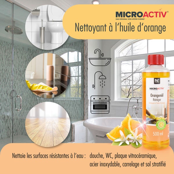 Microactiv Orangenöl Reiniger für Bad, Dusche, WC und Boden
