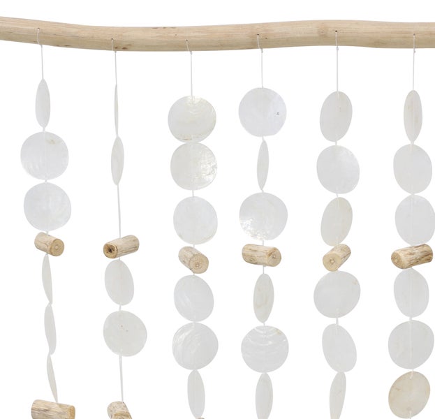 FRANK FLECHTWAREN|Dekohänger Capiz, 90 x 85 cm, CAPIZ, TREIBHOLZ, BAUMWOLLE